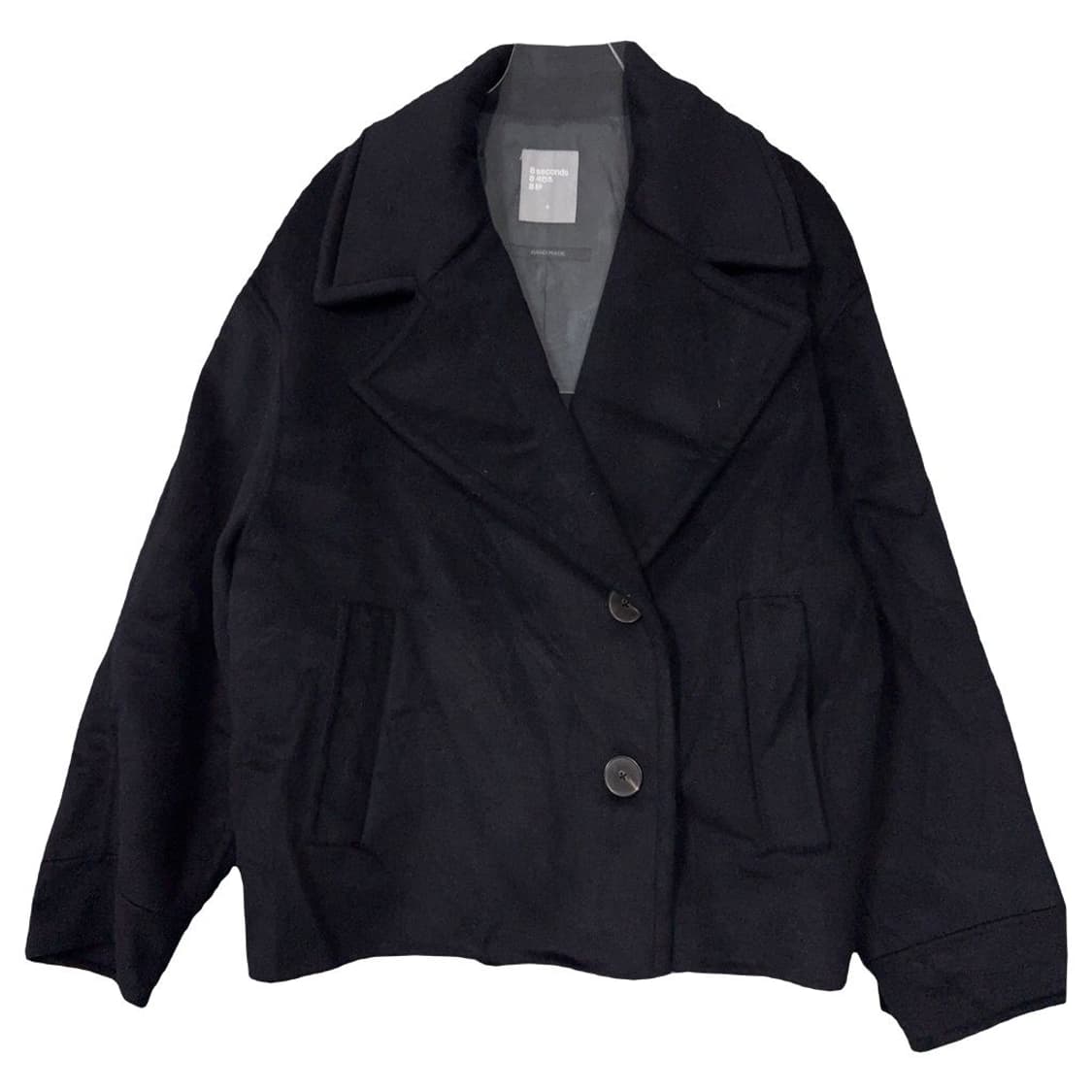 에잇세컨즈 블랙 헨드메이드 울 코트 85(S) 상품이미지1