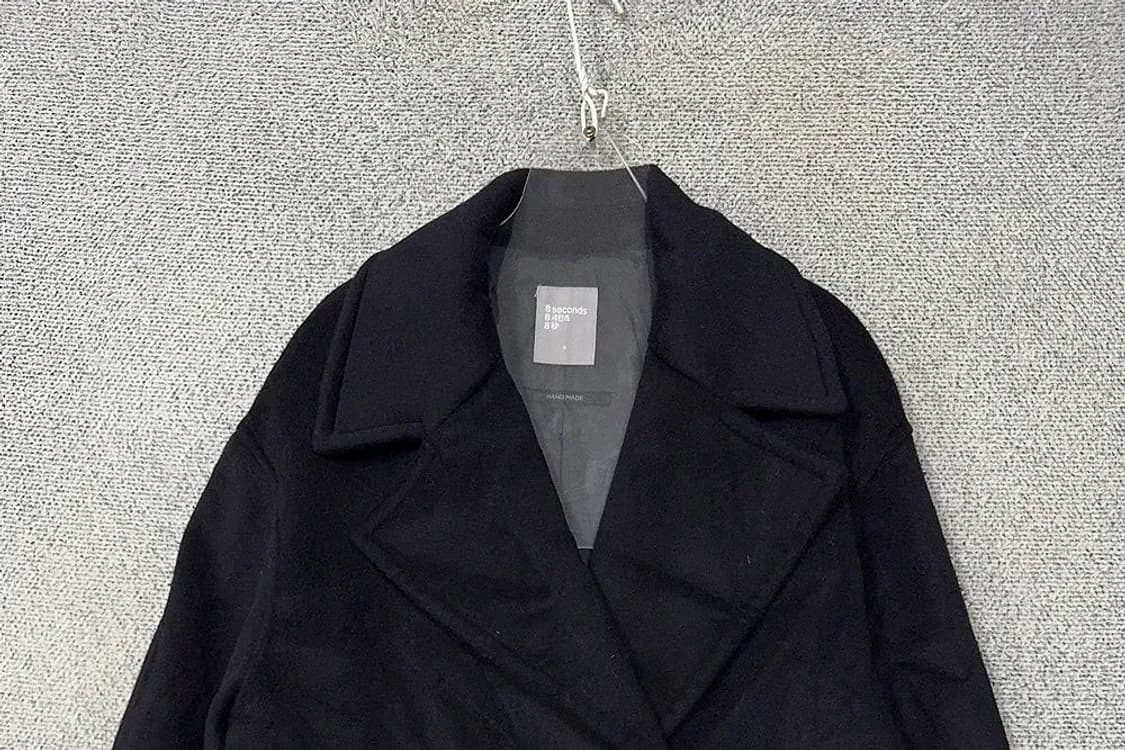 에잇세컨즈 블랙 헨드메이드 울 코트 85(S) 상품이미지3