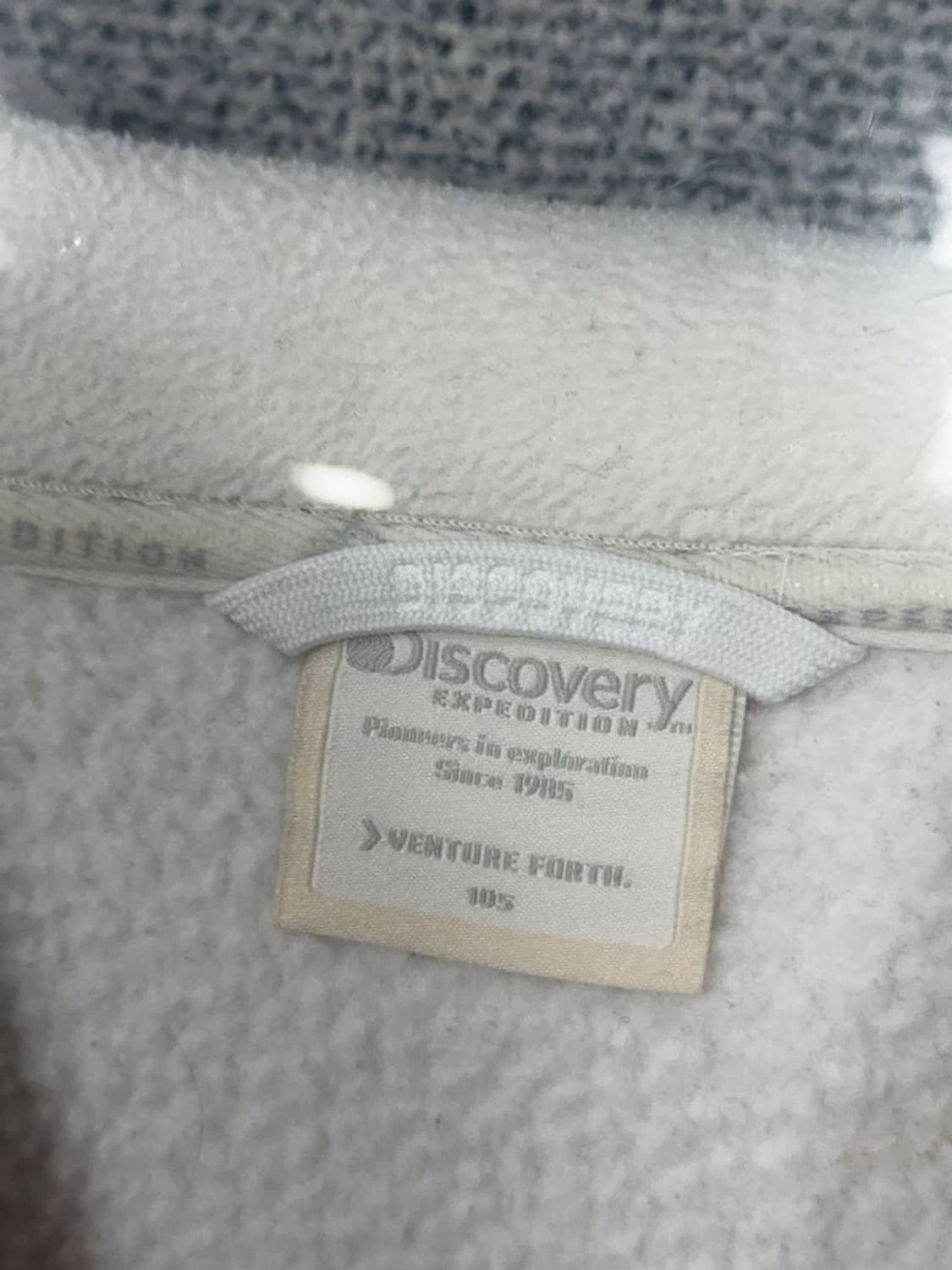 디스커버리 화이트 로고 기모 후리스 후드 집업 105 상품이미지8