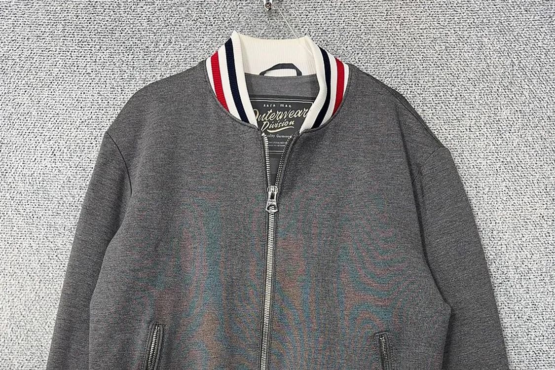 자라 그레이 단가라 캐주얼 블루종 자켓 M 상품이미지3