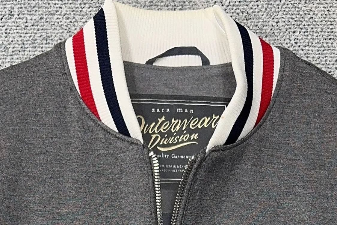 자라 그레이 단가라 캐주얼 블루종 자켓 M 상품이미지5