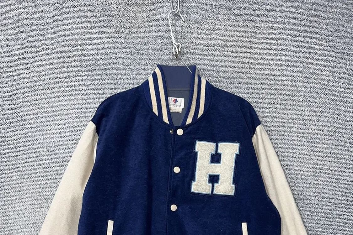 데상트 올드스쿨 네이비 스타디움 자켓 S (162-86-72) 상품이미지3