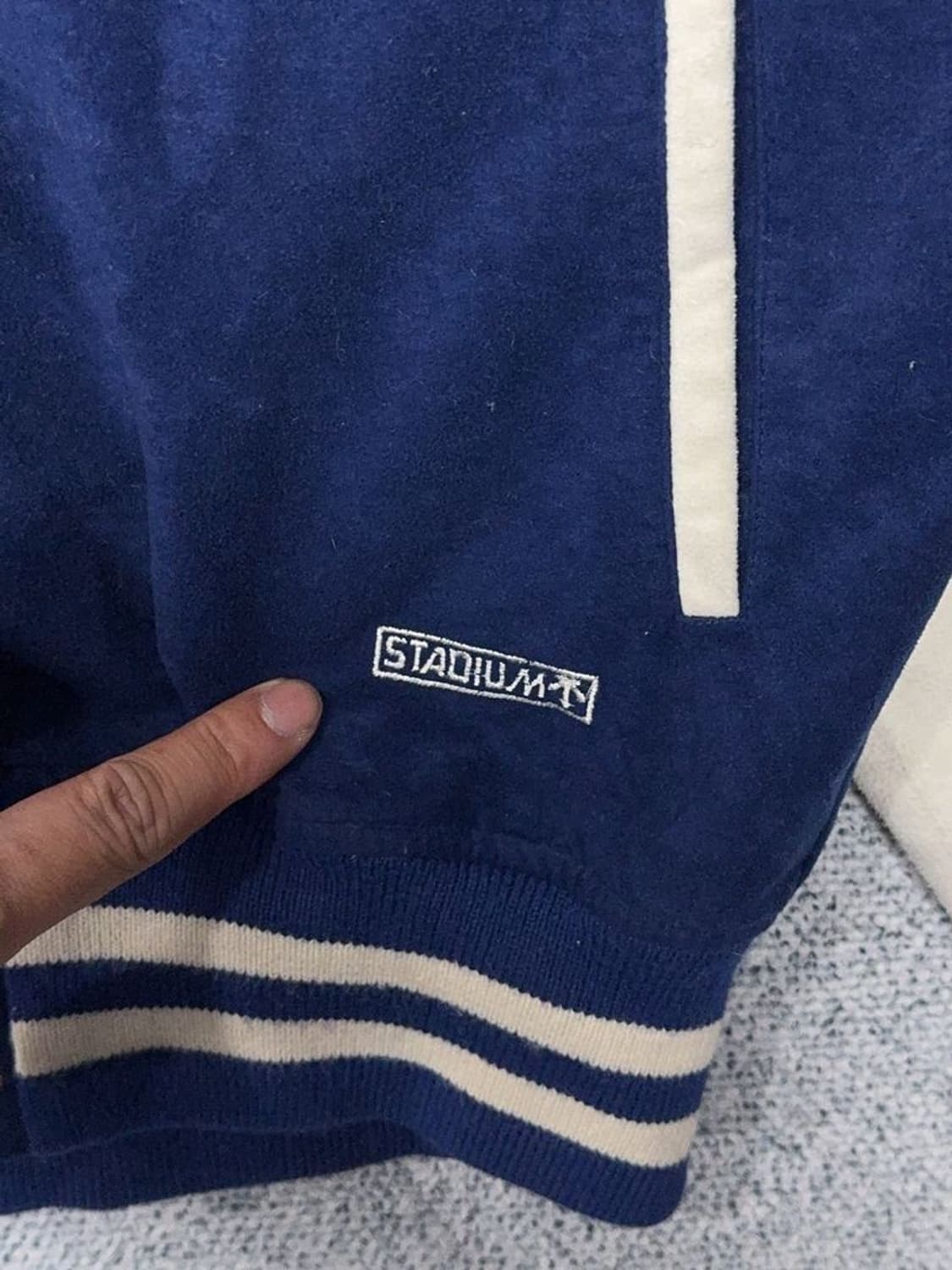 데상트 올드스쿨 네이비 스타디움 자켓 S (162-86-72) 상품이미지6