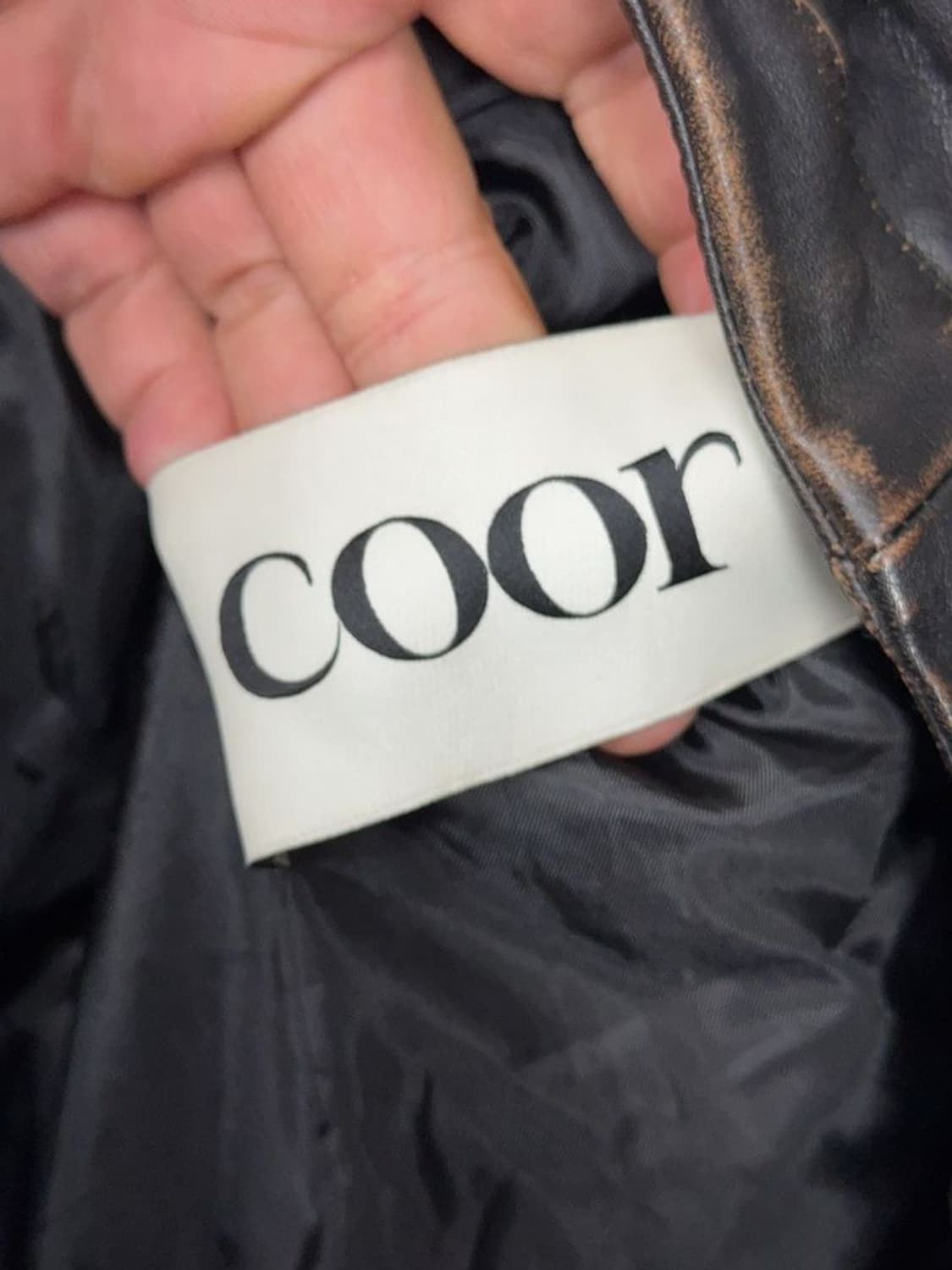 COOR 쿠어 쉽스킨 워싱 레더 자켓 MEDIUM 상품이미지9