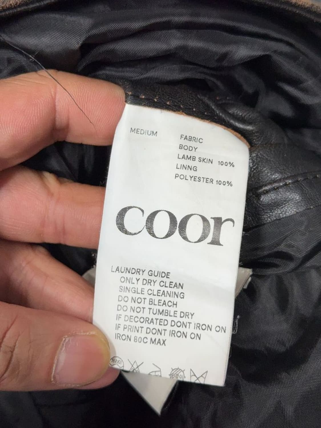 COOR 쿠어 쉽스킨 워싱 레더 자켓 MEDIUM 상품이미지10