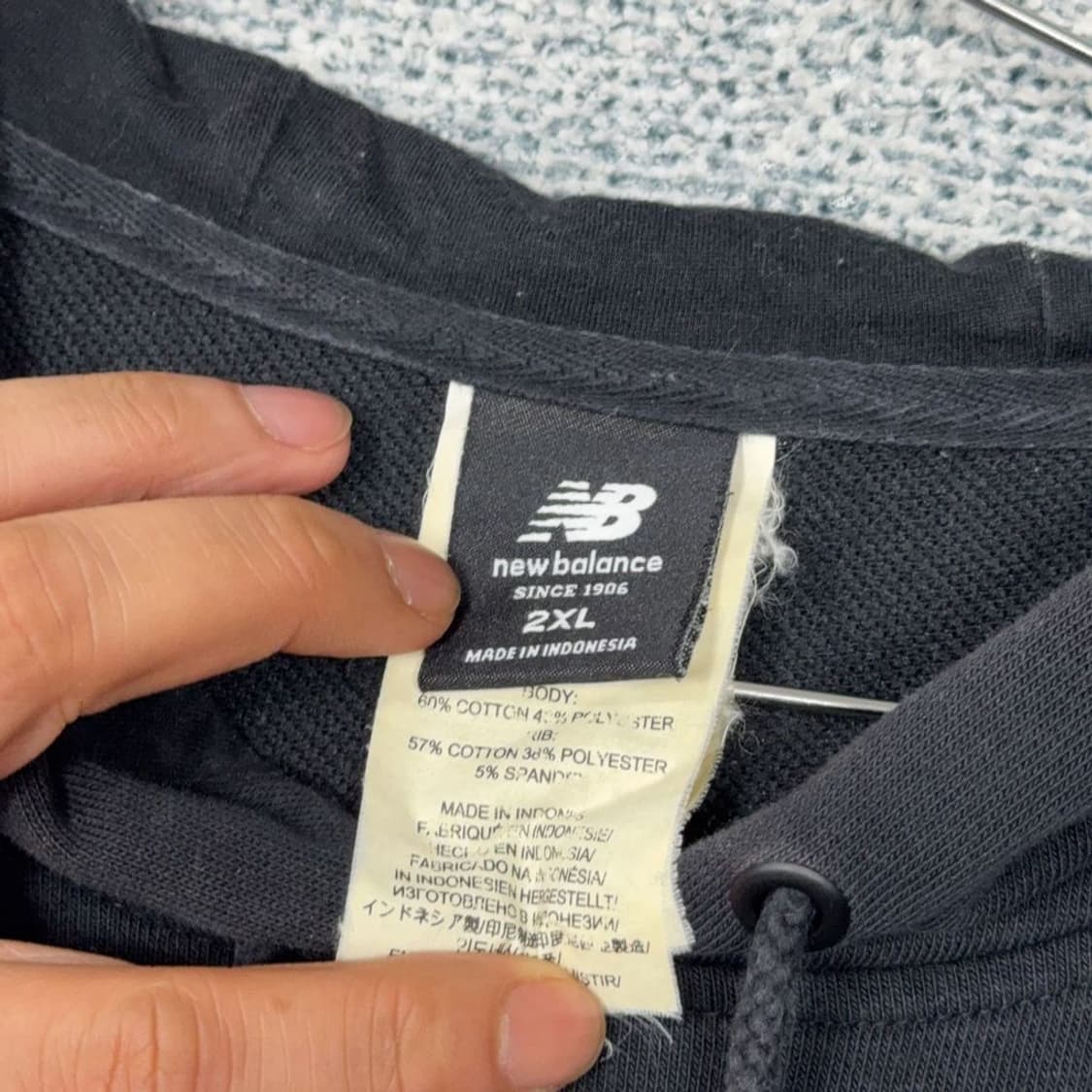 뉴발란스 빅로고 프린팅 블랙 후드티 2XL 상품이미지3