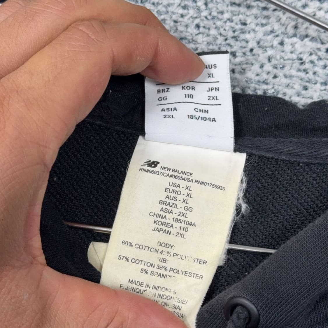 뉴발란스 빅로고 프린팅 블랙 후드티 2XL 상품이미지4