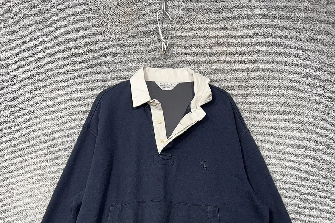 라퍼지스토어 네이비 럭비 카라 맨투맨 S 상품이미지3