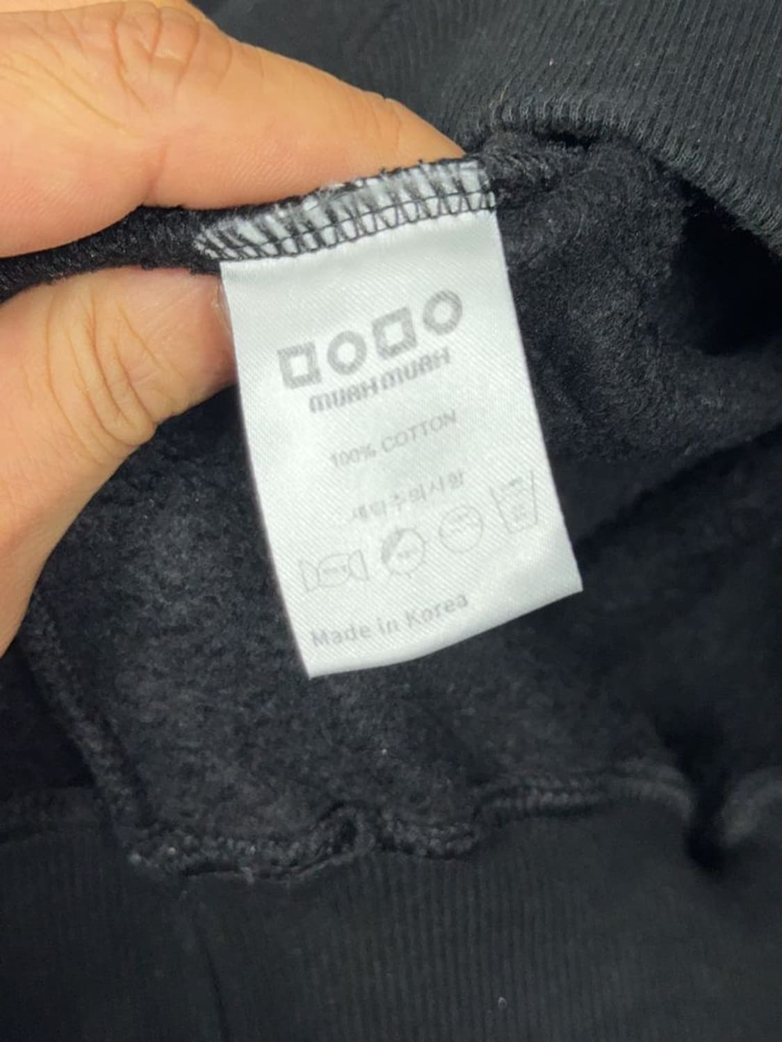 무아무아 블랙 로고 오버핏  맨투맨 F 상품이미지8