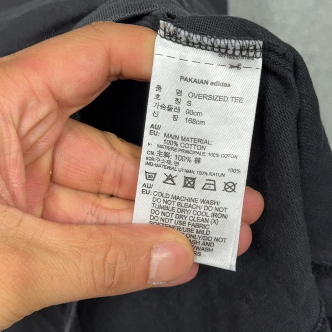 아디다스 빅 프린팅 블랙 반팔 티 S 상품이미지4