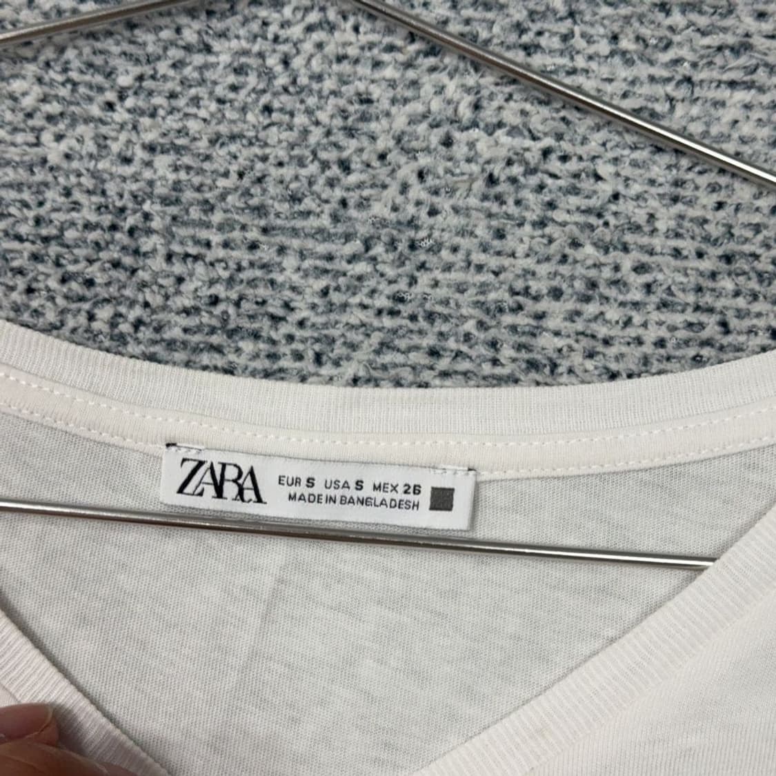 자라 무지 화이트 반팔 티 S 상품이미지5