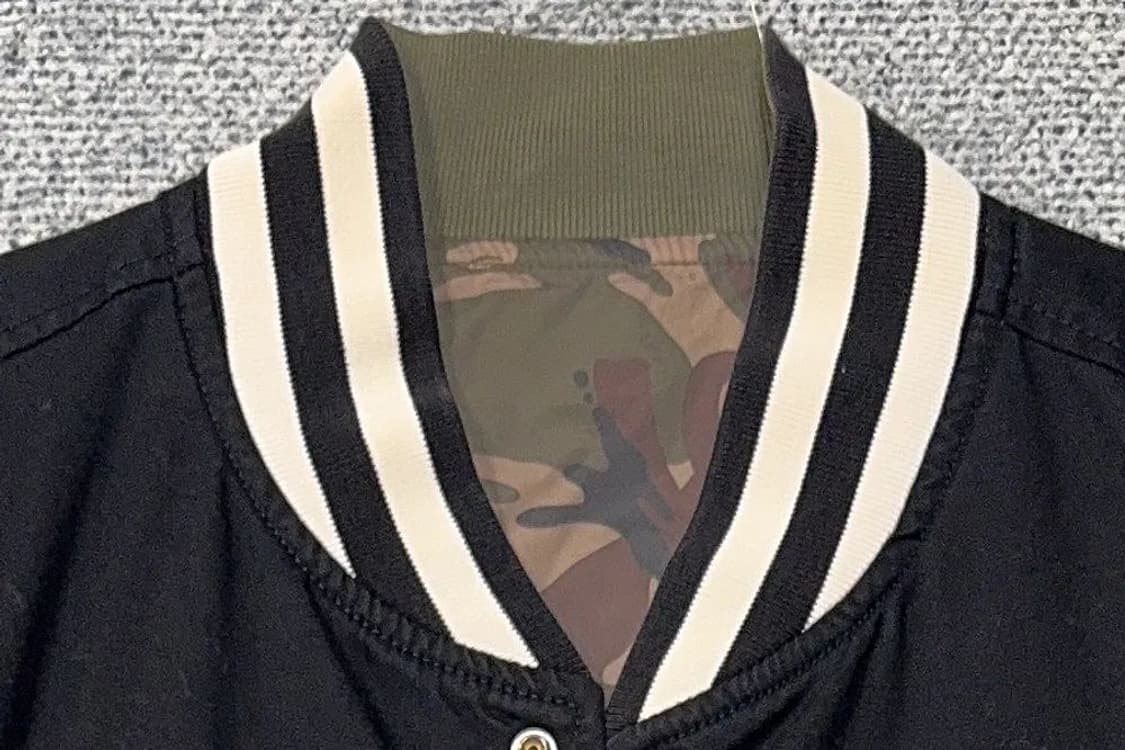 베이프 에이프 리버시블 카모플라주 블랙 바시티 자켓 L 상품이미지5