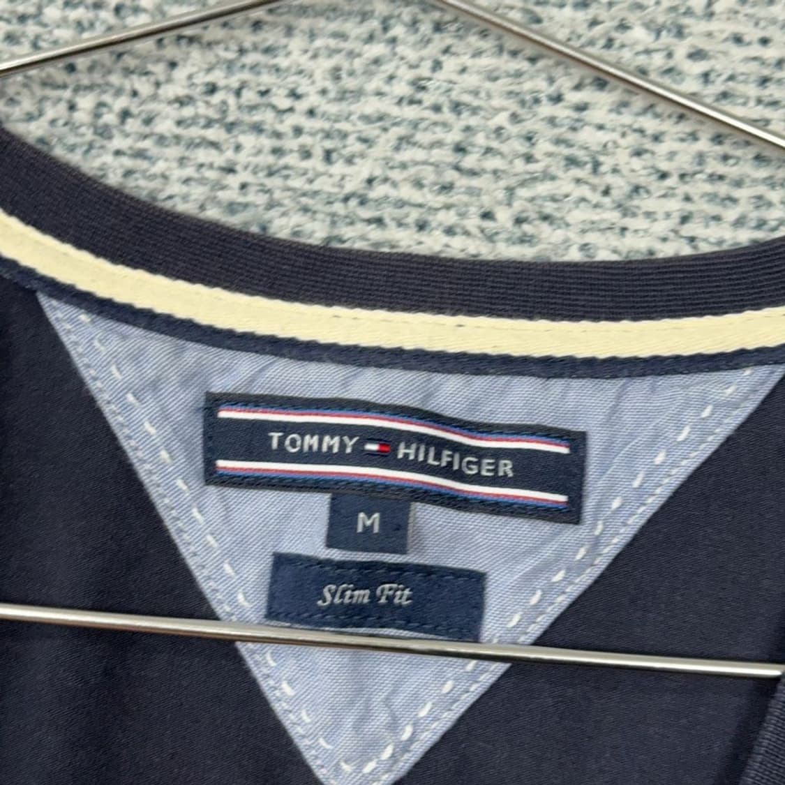 타미힐피거 네이비 심플 로고 반팔 티 M 상품이미지3