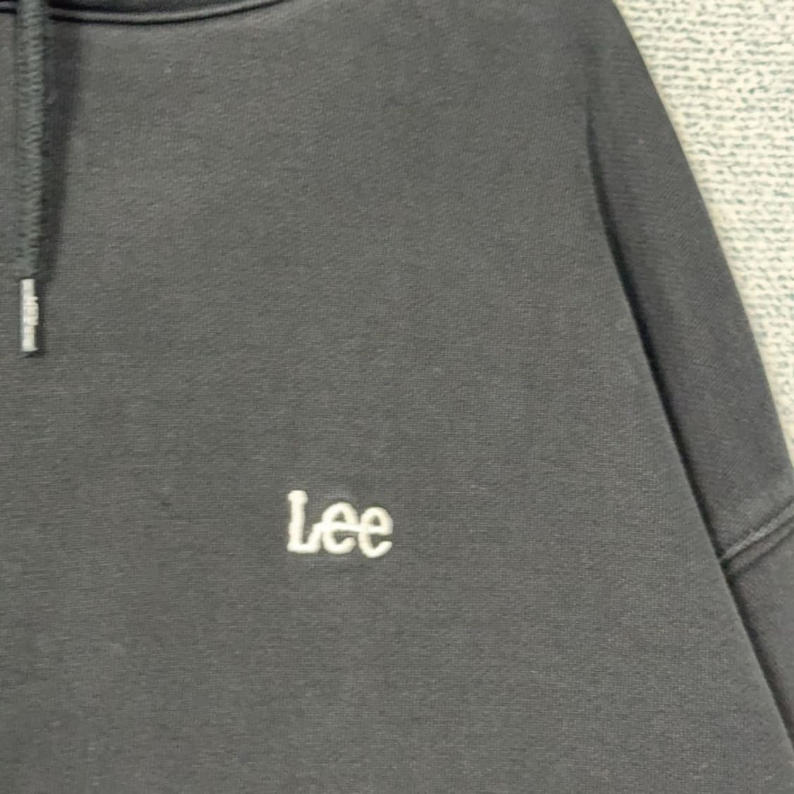 리 심플 로고 블랙 후드티 L 상품이미지4