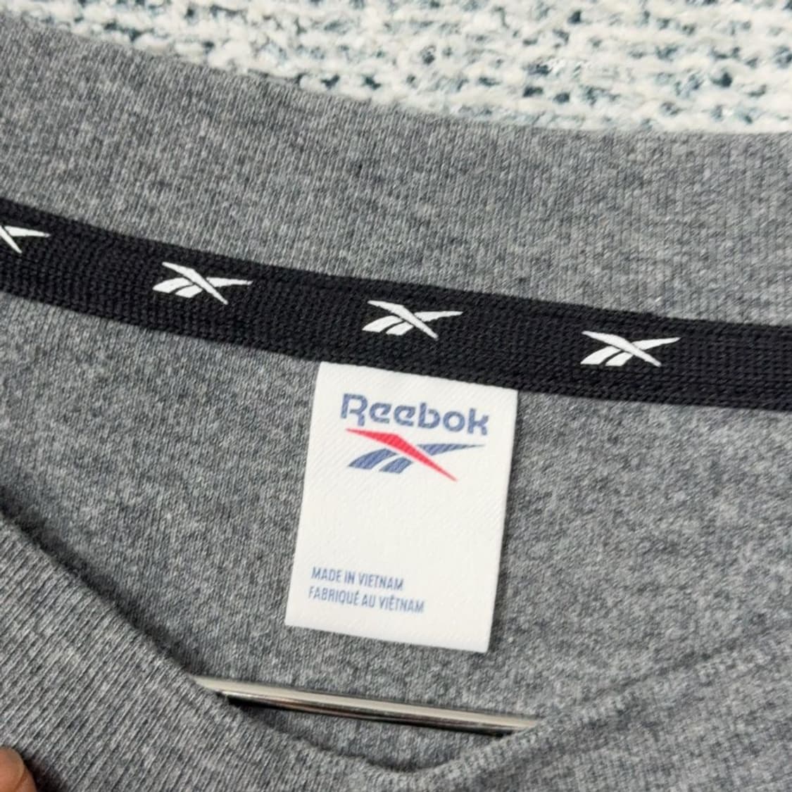 리복 그레이 로고 코튼 긴팔 티 3XL 상품이미지3