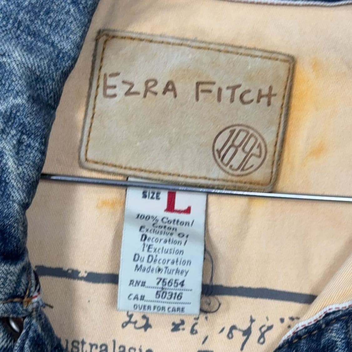 EZRA FITCH 빈티지 워싱 데님 자켓 L 상품이미지6