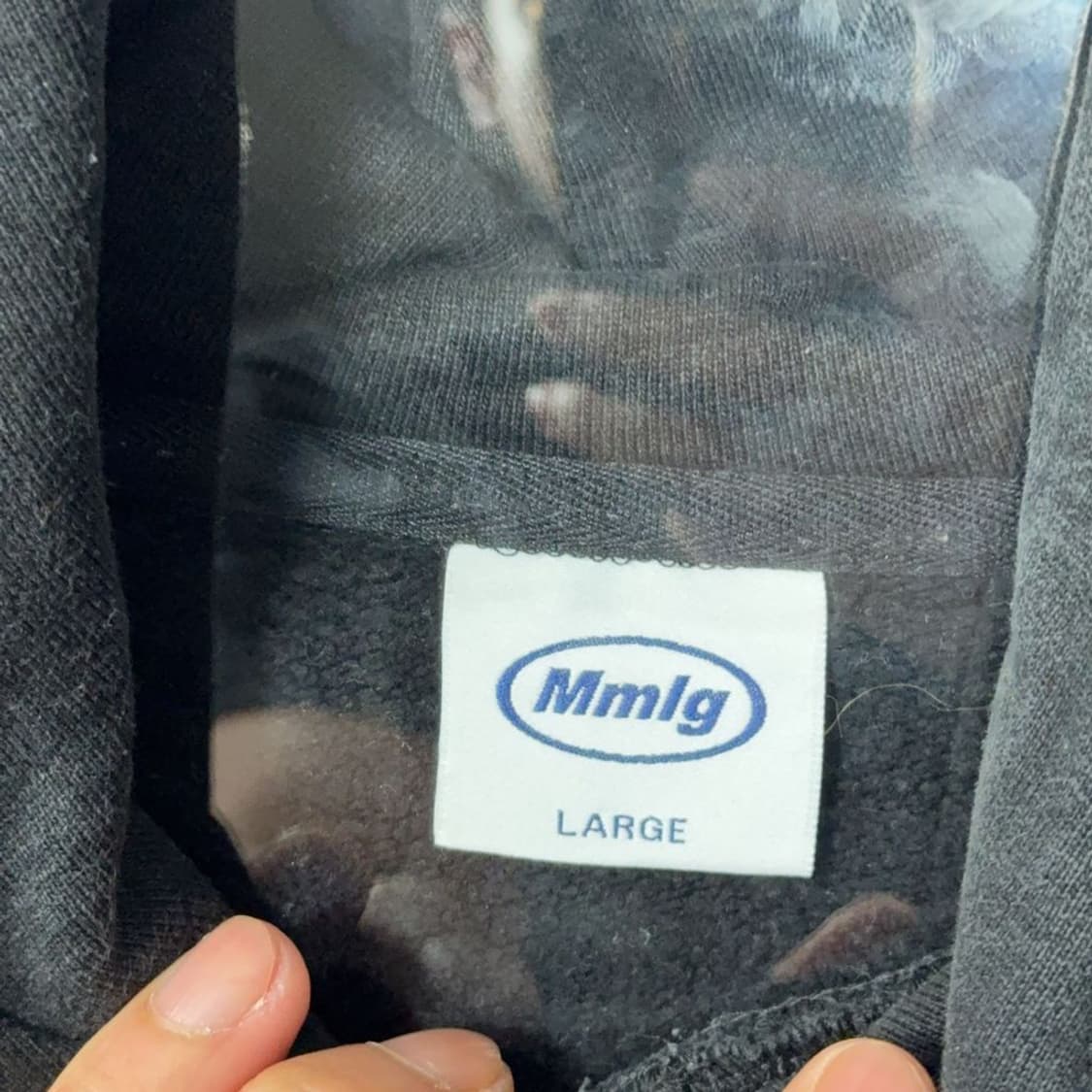 MMLG 스웻 프린팅 블랙 후드티 LARGE 상품이미지3