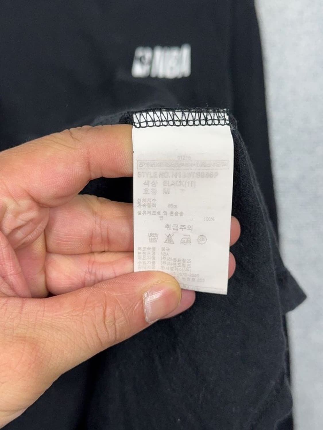 엔비에이 스펠 로고 블랙 긴팔 티 M 상품이미지9