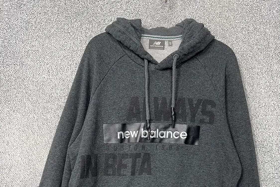 뉴발란스 프린팅 그레이 후드티 M 상품이미지3
