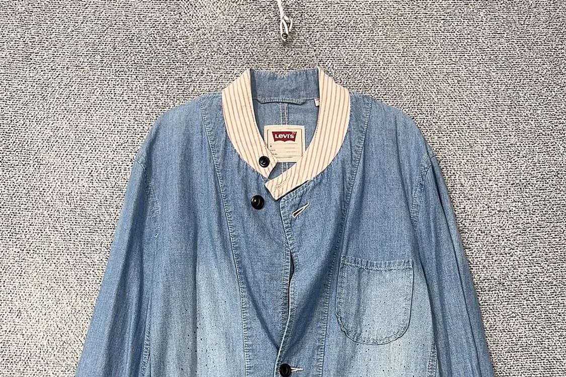 리바이스 포켓 라이트 블루 워싱 데님 자켓 M 상품이미지3