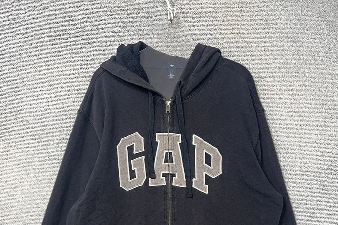 갭 로고 블랙 후드 집업 L 상품이미지3