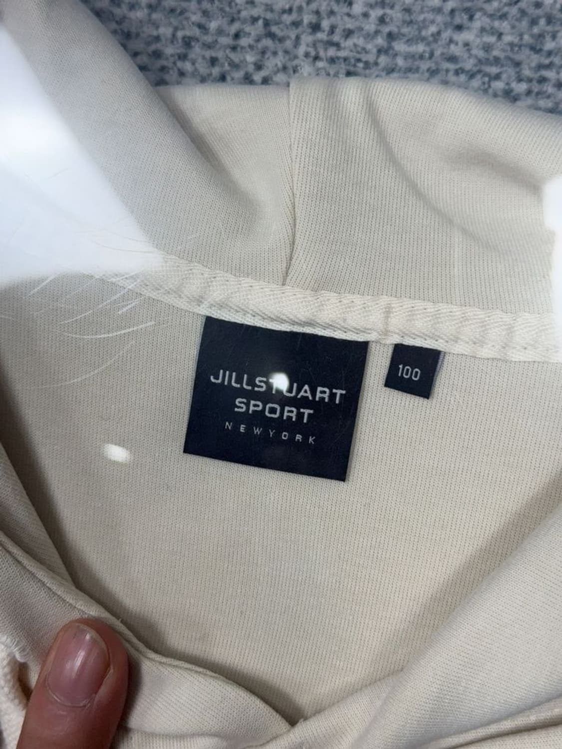 질스튜어트 크림 백프린팅 후드티 100(L) 상품이미지6