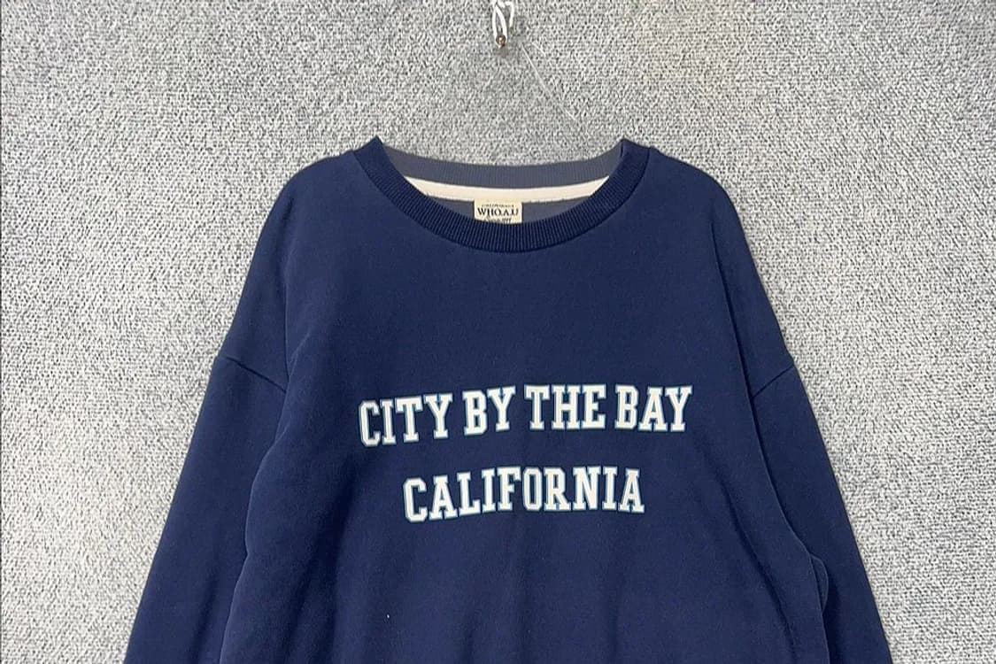 후아유 스펠 로고 네이비 맨투맨 M 상품이미지3