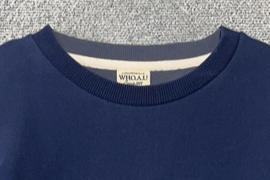 후아유 스펠 로고 네이비 맨투맨 M 상품이미지5