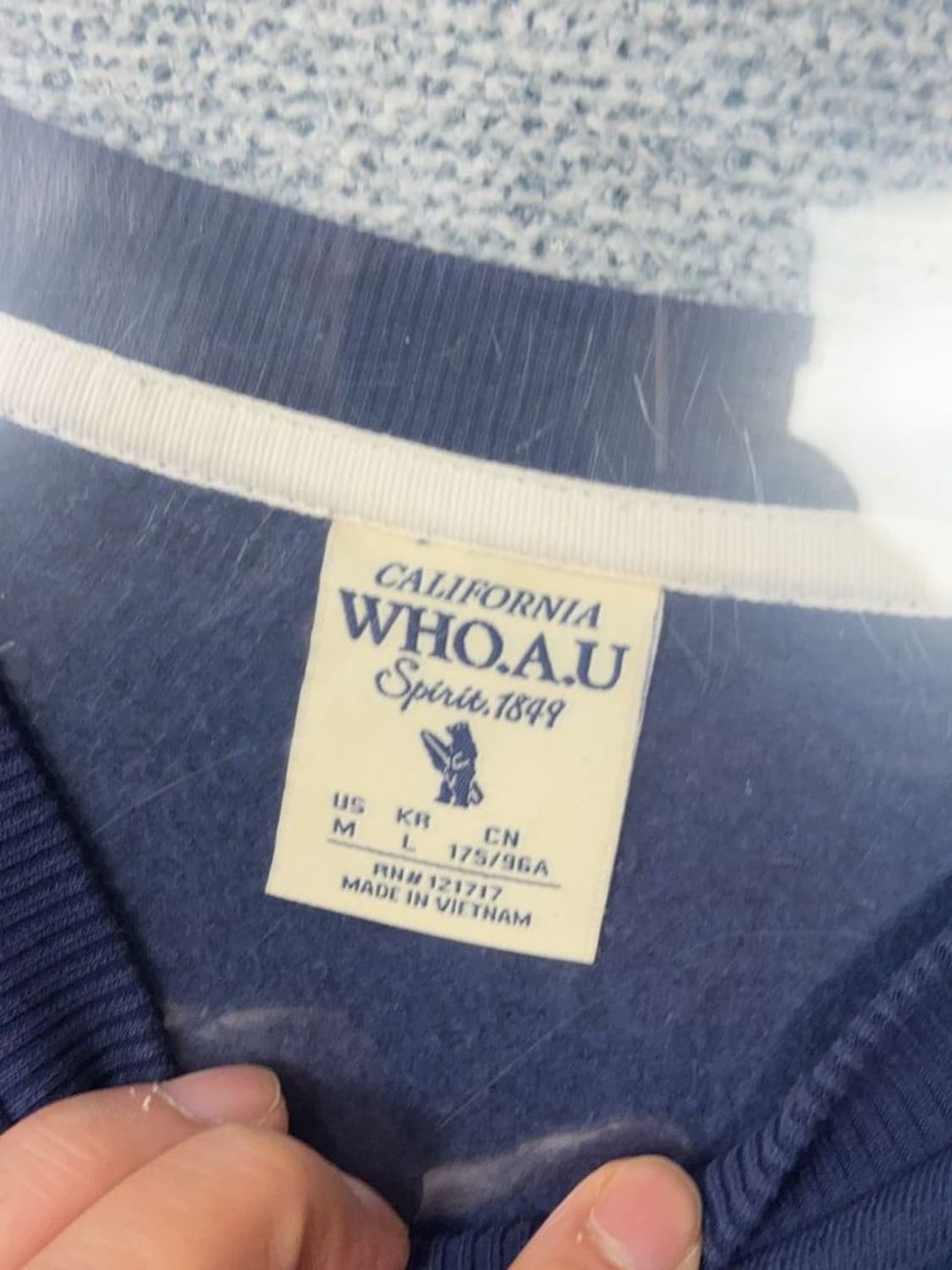 후아유 스펠 로고 네이비 맨투맨 M 상품이미지8