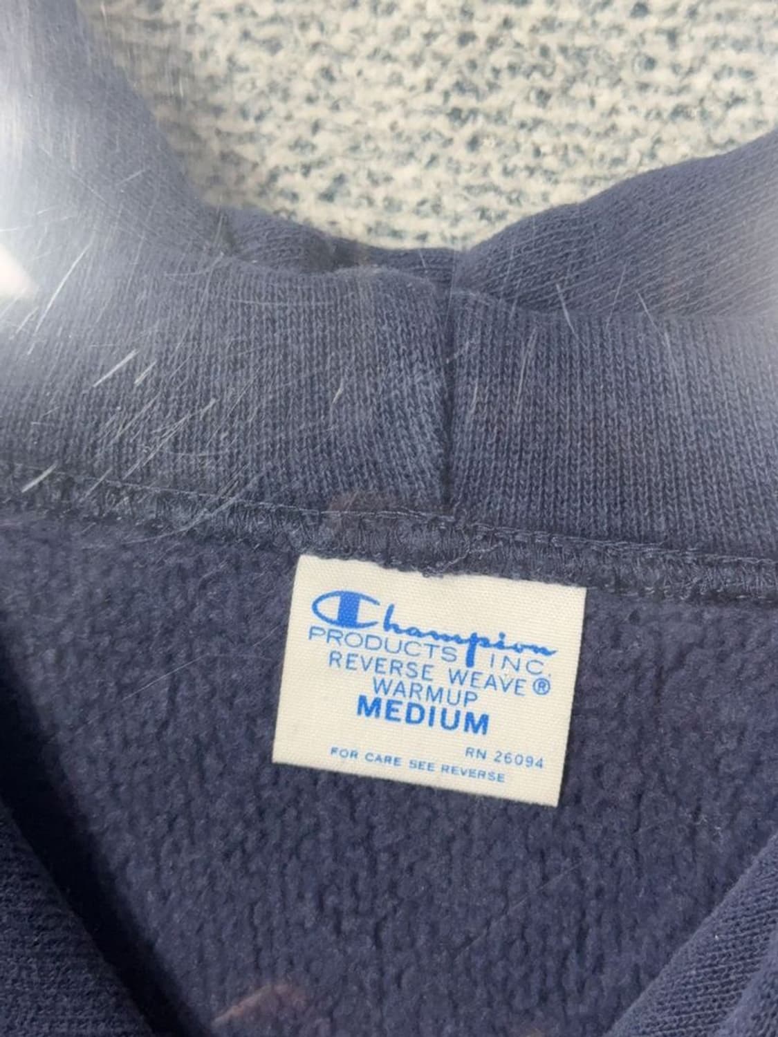 챔피온 리버스위브 네이비 스웻 후드티 MEDIUM 상품이미지10