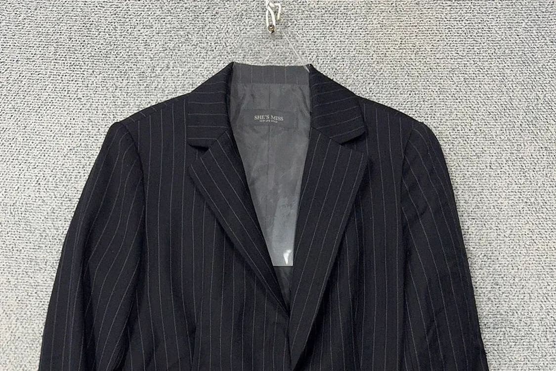 쉬스미스 스트라이프 블랙 원버튼 정장 블레이저 55 상품이미지3
