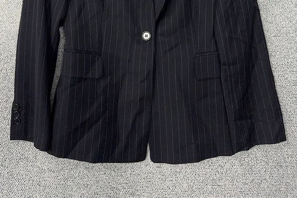 쉬스미스 스트라이프 블랙 원버튼 정장 블레이저 55 상품이미지4