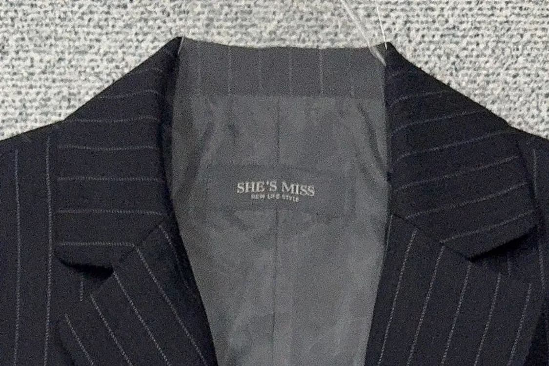 쉬스미스 스트라이프 블랙 원버튼 정장 블레이저 55 상품이미지5