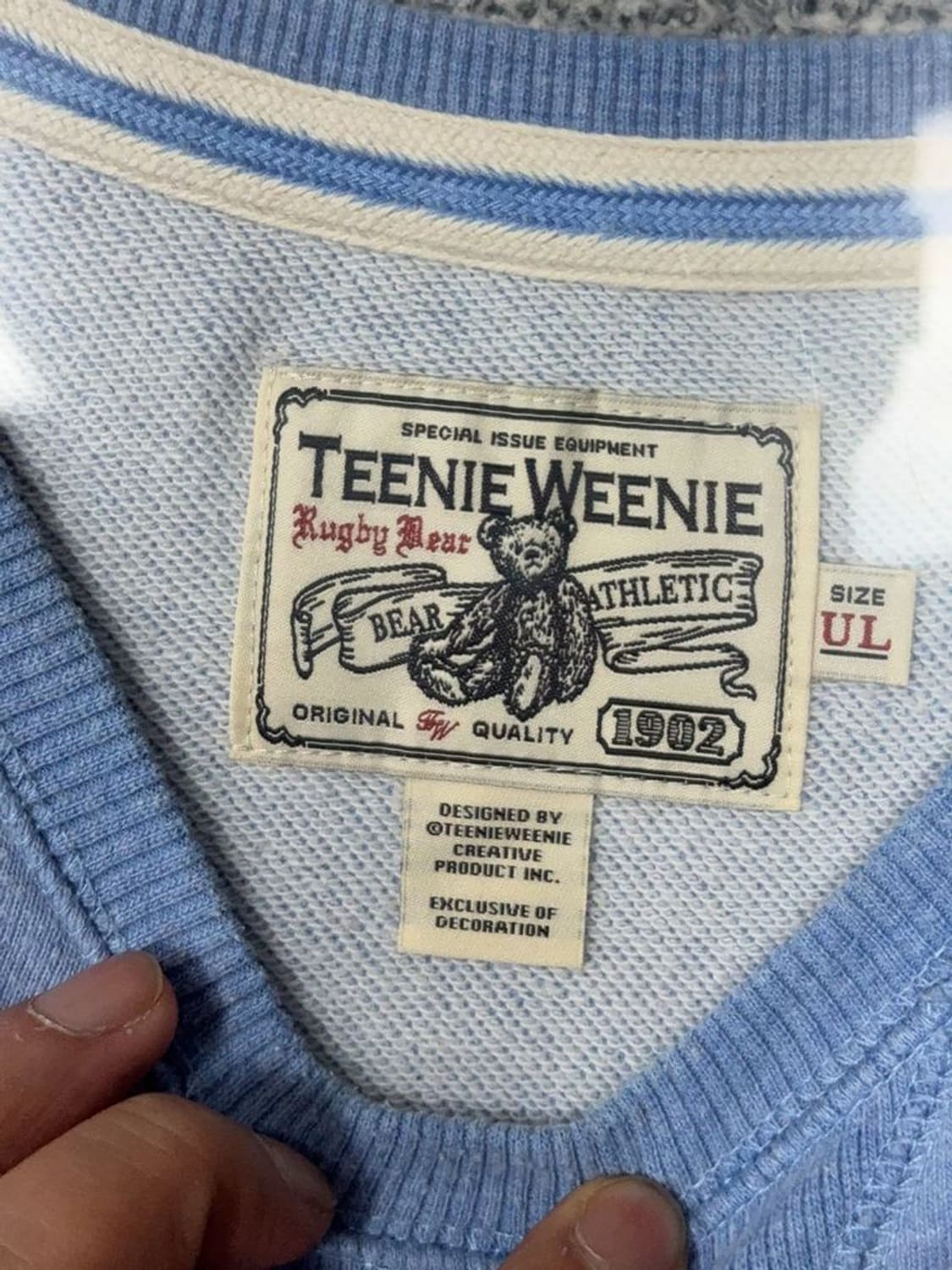 티니위니 라이트 블루 베어 로고 맨투맨 UL 상품이미지8