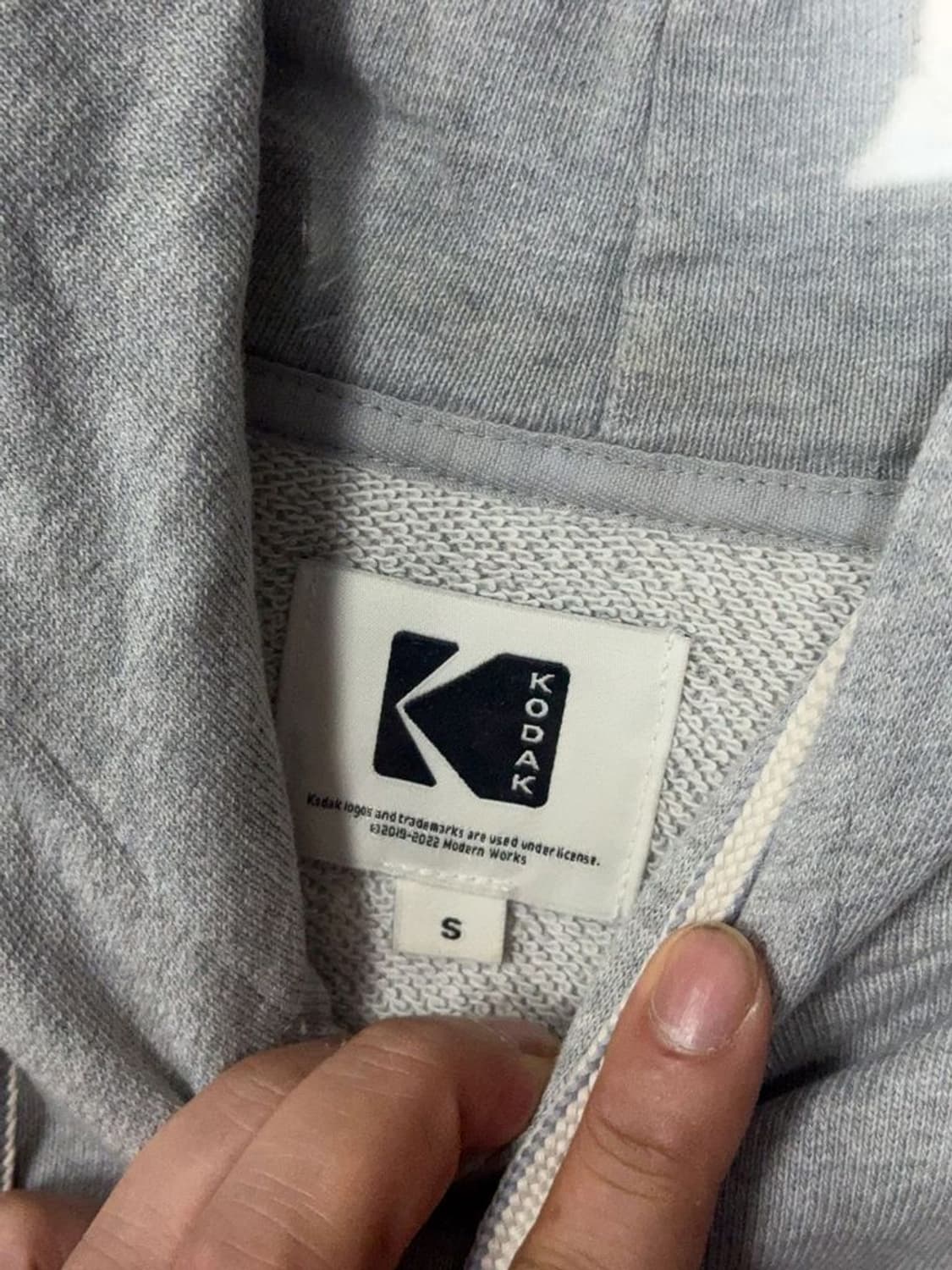 코닥 라이트 그레이 로고 캐주얼 후드티 S 상품이미지8