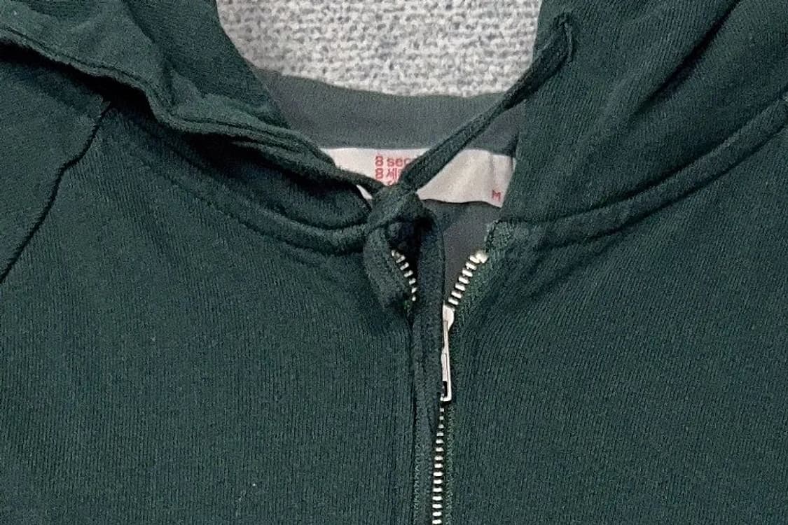 에잇세컨즈 그린 빈티지 백프린팅 후드 집업 M 상품이미지5