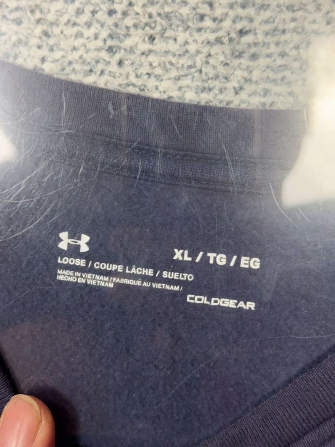 언더아머 네이비 센터 로고 기능성 오버핏 맨투맨 XL/TG/EG 상품이미지7