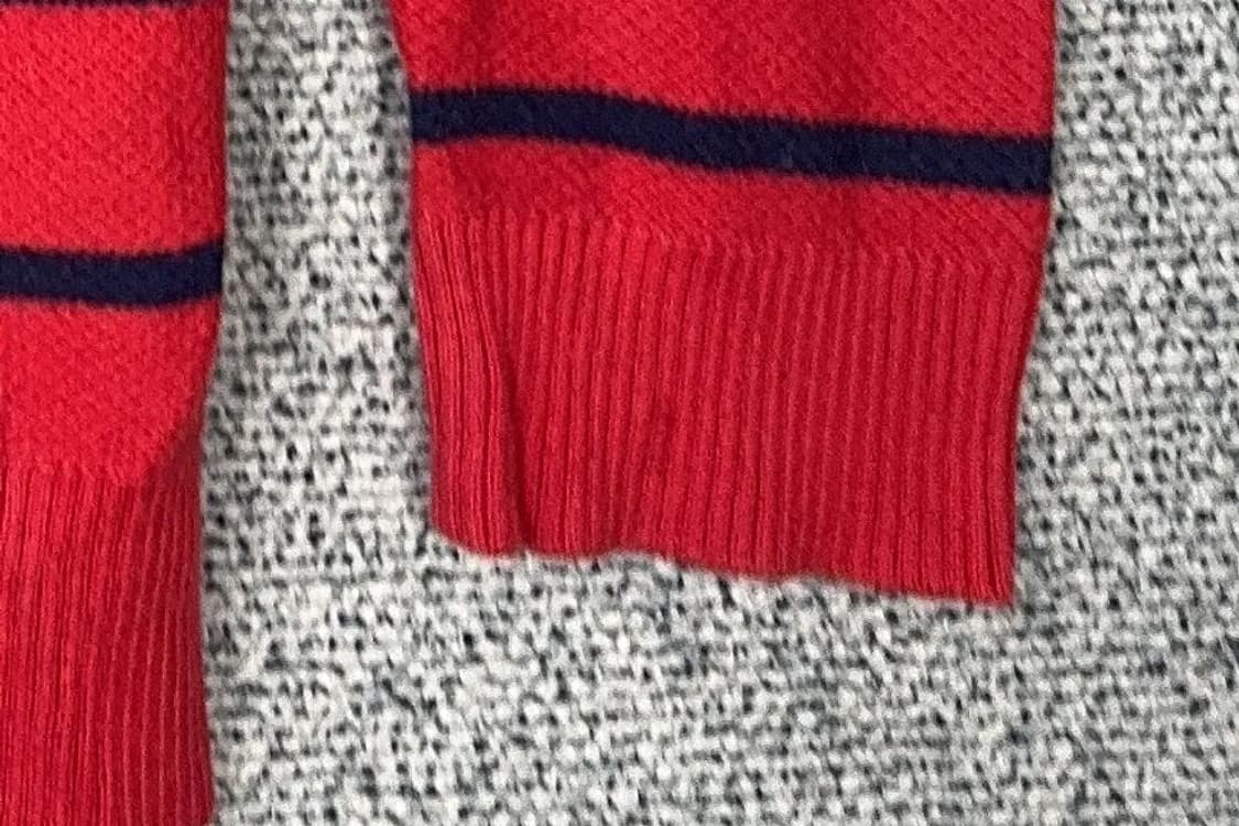 로렌 랄프로렌 단가라 Y2K 와플 코튼 스트라이프 레드 롱 후드 니트 S 상품이미지6