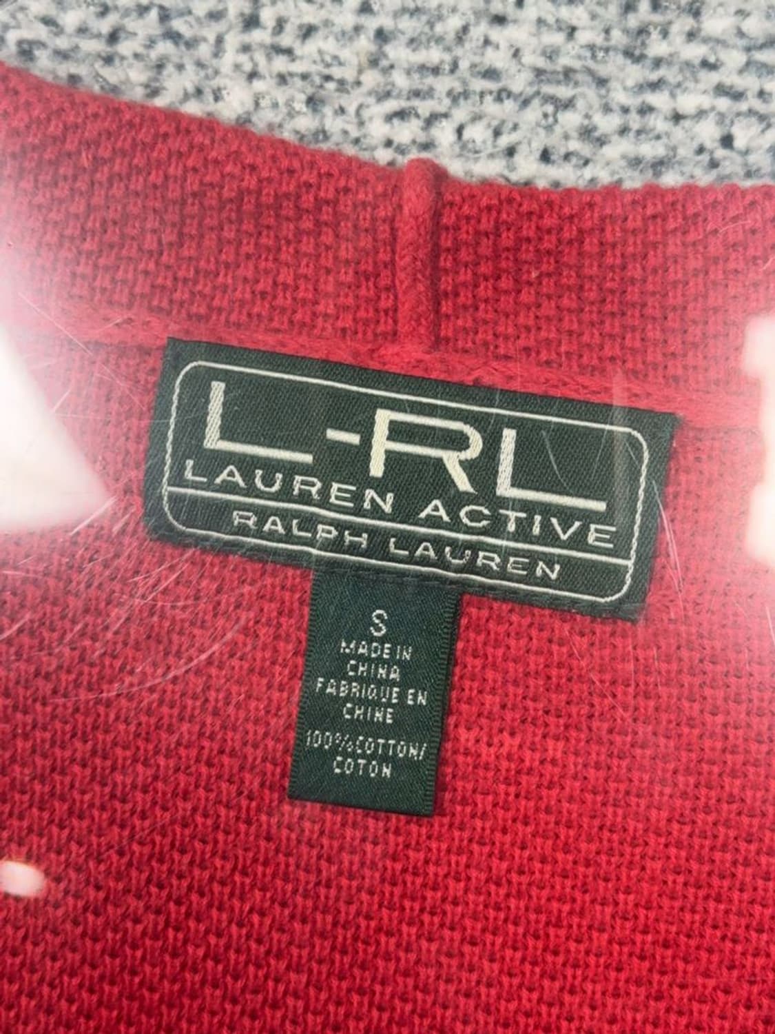 로렌 랄프로렌 단가라 Y2K 와플 코튼 스트라이프 레드 롱 후드 니트 S 상품이미지8