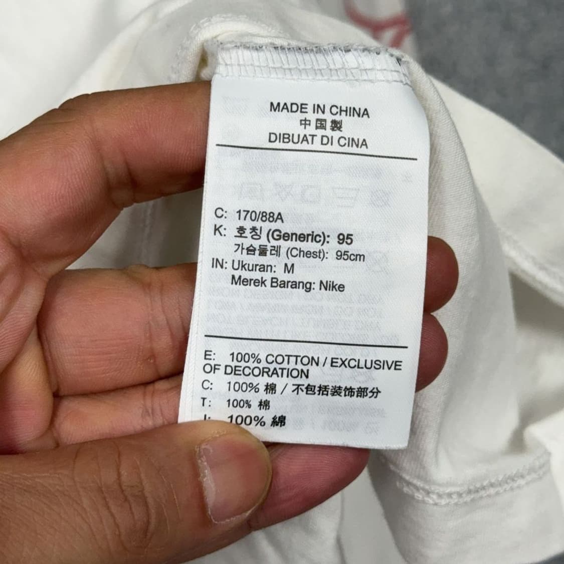 나이키 프린팅 화이트 빈티지 슬리브 긴팔 티 M 상품이미지4