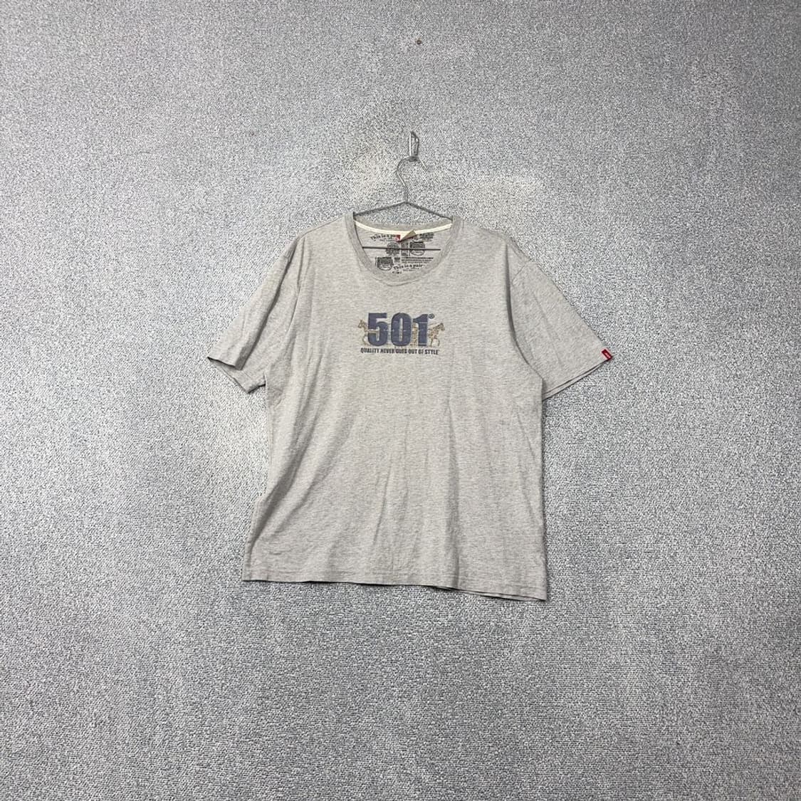 리바이스 501 프린팅 라이트 그레이 반팔 티 MEN-XL-105 상품이미지1