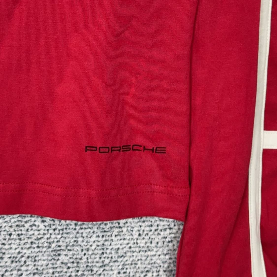 PORSCHE DESIGN 레이싱 빈티지 스티치 슬리브 레드 긴팔 티 M 상품이미지3