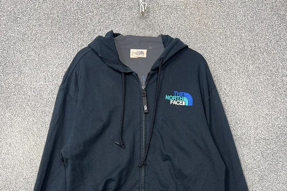 노스페이스 네이비 로고 오버핏 후드 집업 L 상품이미지3