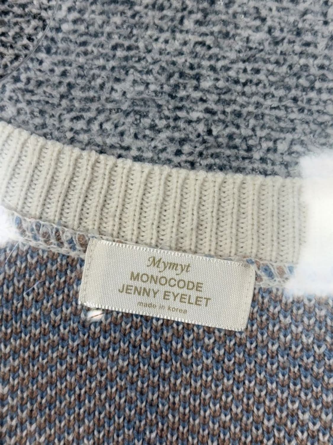 여성 캐주얼 체크 크림 니트 조끼 L 상품이미지7