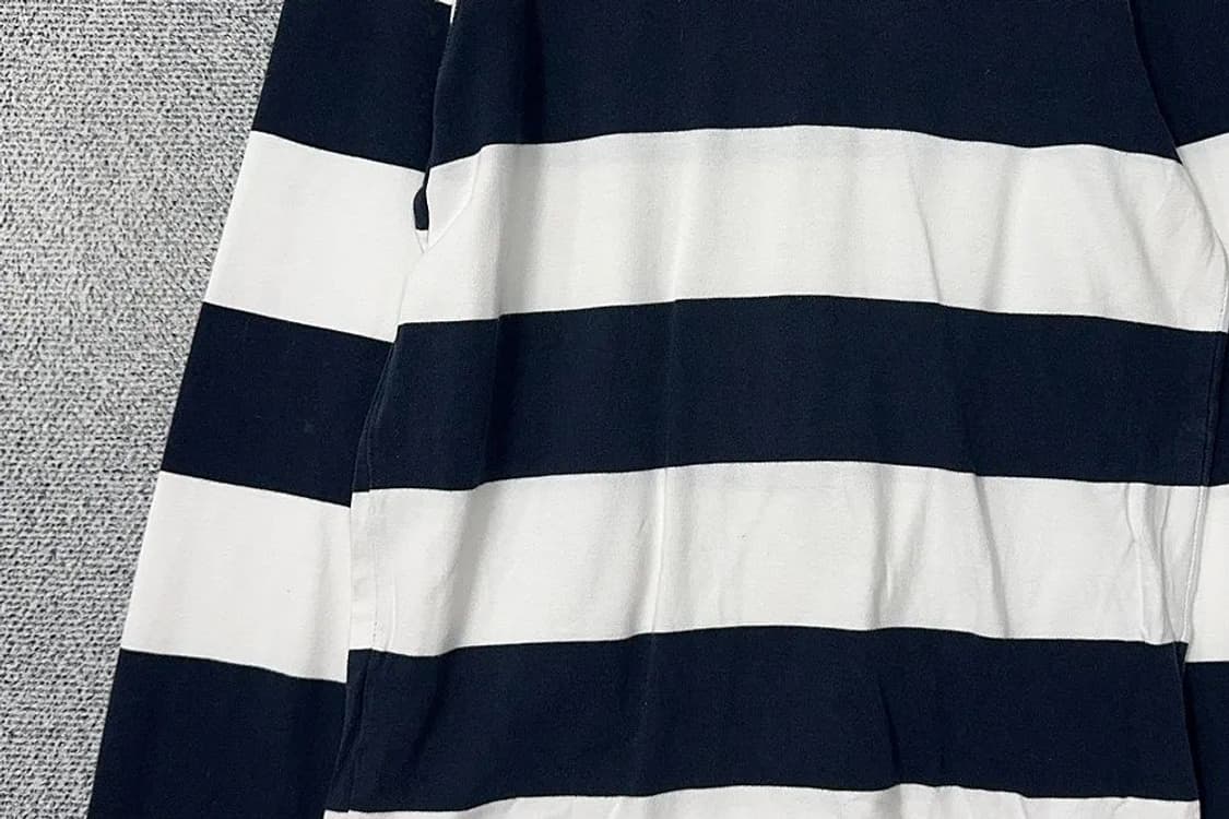 아베크롬비 순록 로고 단가라 스트라이프 네이비 긴팔티 M 상품이미지4