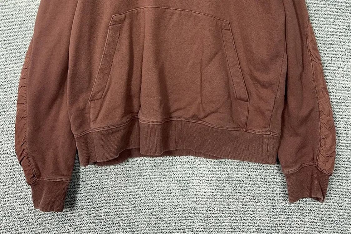 코스 브라운 무지 코튼 후드티 L 상품이미지4