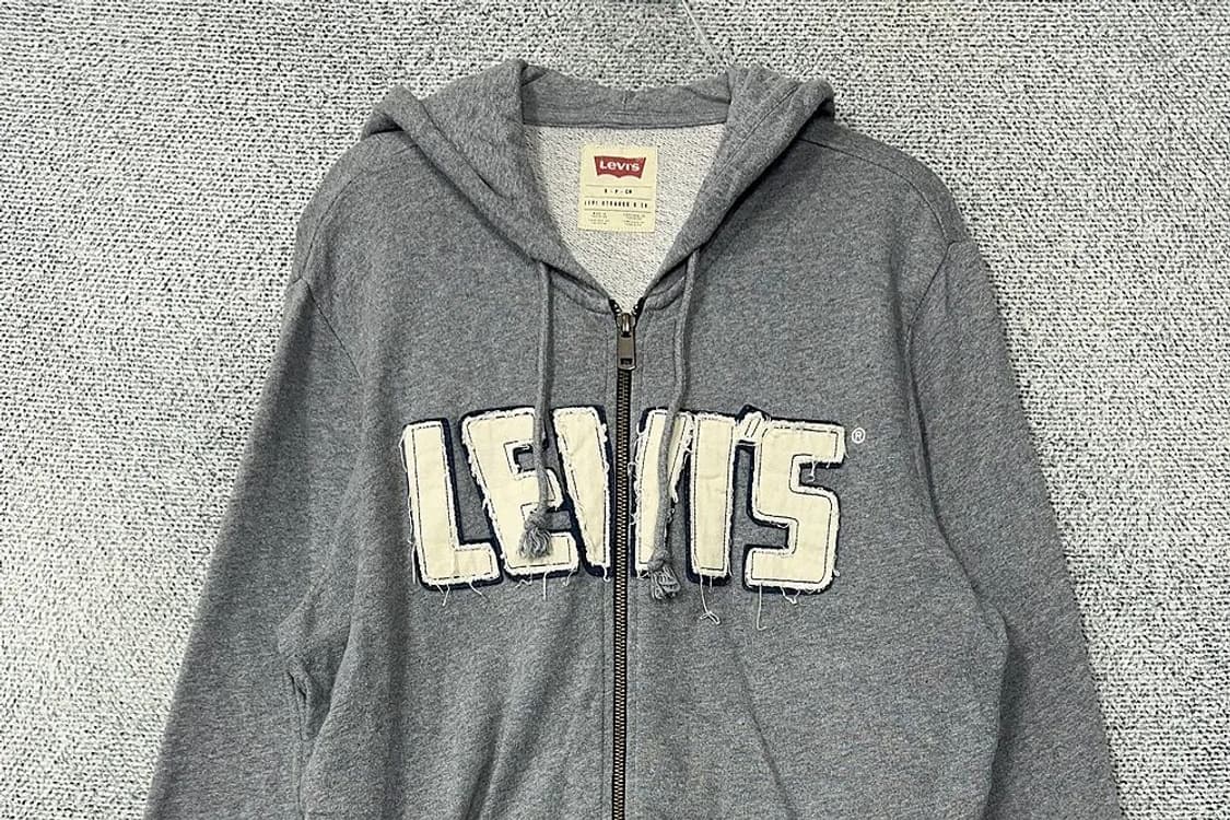 리바이스 레트로 스펠 로고 후드 집업 S 상품이미지3