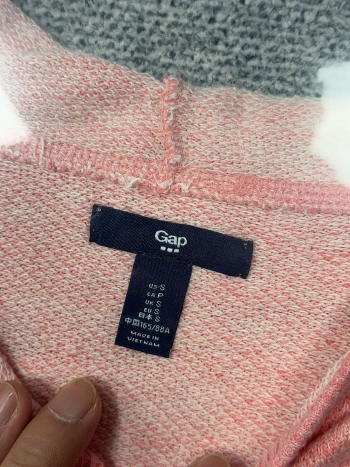 갭 프린팅 라이트 핑크 후드티 S 상품이미지8