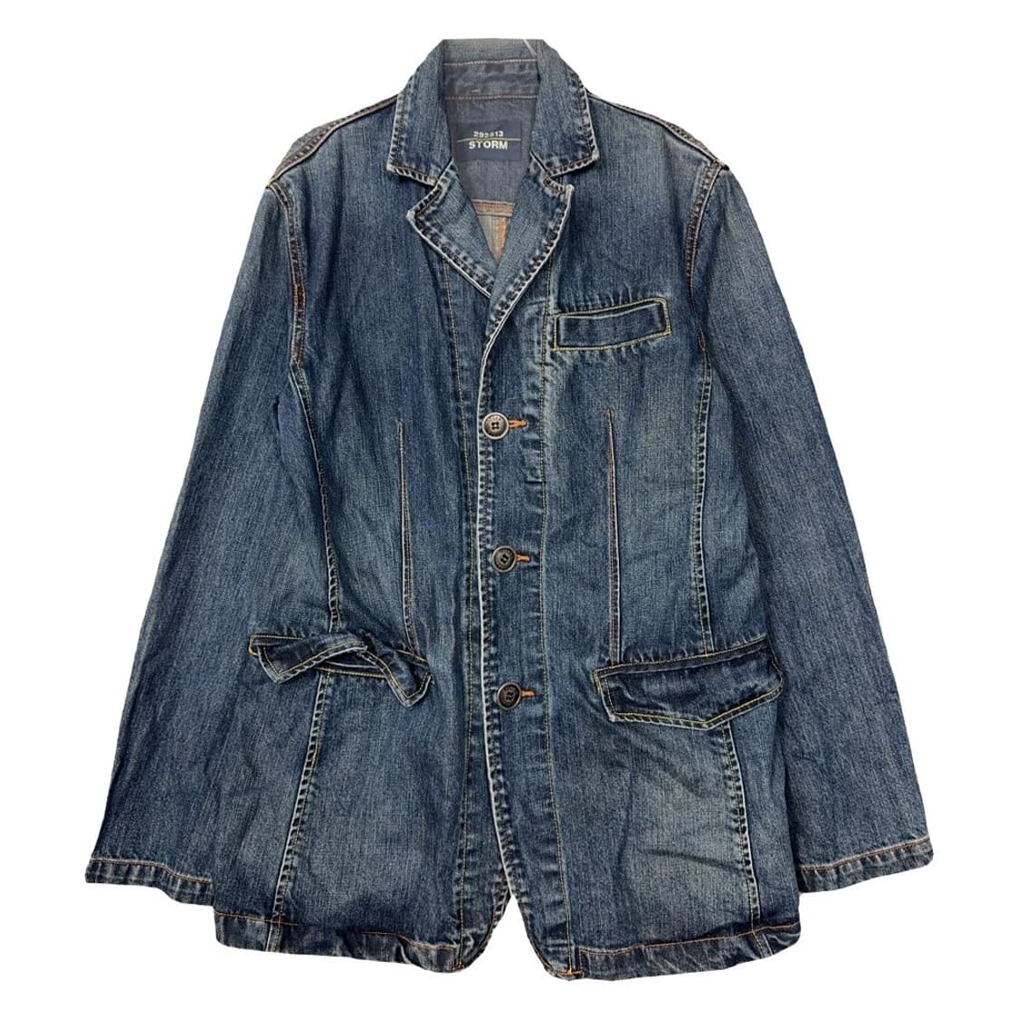 빈티지 워싱 디테일 남성 데님 블레이저 자켓 95 상품이미지1