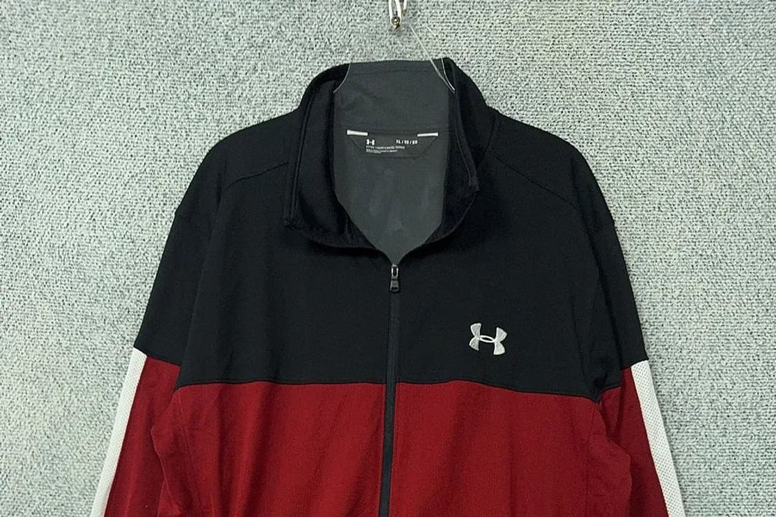 언더아머 레드 로고 기능성 집업 저지 XL 상품이미지3